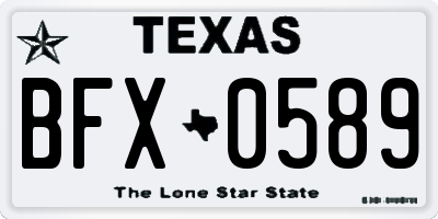 TX license plate BFX0589