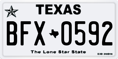 TX license plate BFX0592