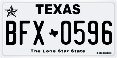 TX license plate BFX0596