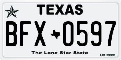 TX license plate BFX0597