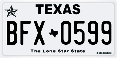 TX license plate BFX0599