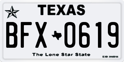 TX license plate BFX0619