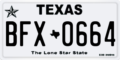 TX license plate BFX0664