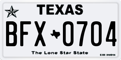 TX license plate BFX0704