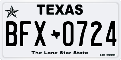 TX license plate BFX0724