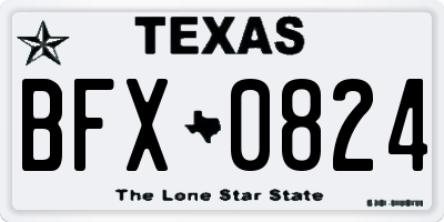 TX license plate BFX0824