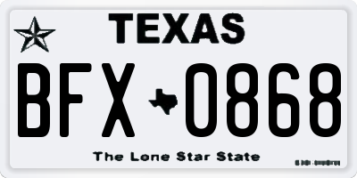 TX license plate BFX0868