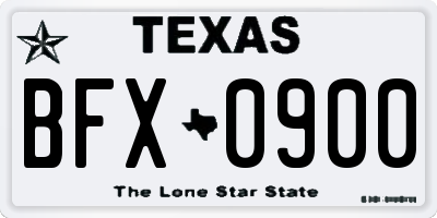 TX license plate BFX0900