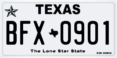 TX license plate BFX0901