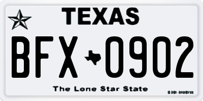 TX license plate BFX0902