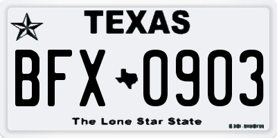 TX license plate BFX0903
