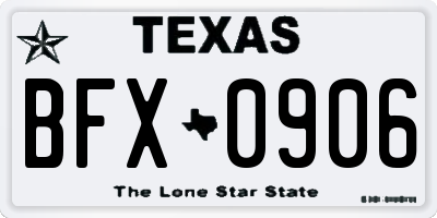 TX license plate BFX0906
