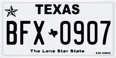 TX license plate BFX0907