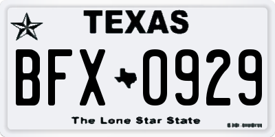 TX license plate BFX0929