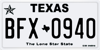 TX license plate BFX0940