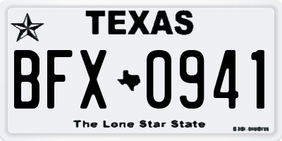 TX license plate BFX0941