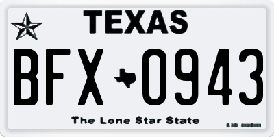 TX license plate BFX0943