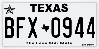 TX license plate BFX0944