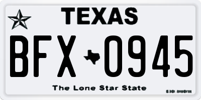 TX license plate BFX0945