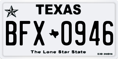 TX license plate BFX0946