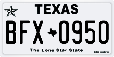 TX license plate BFX0950