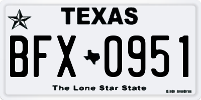 TX license plate BFX0951