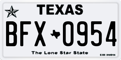TX license plate BFX0954