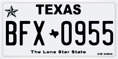 TX license plate BFX0955