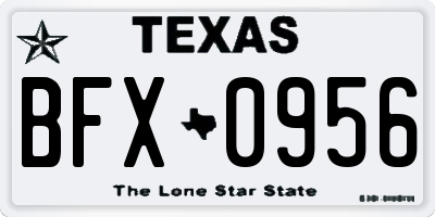 TX license plate BFX0956