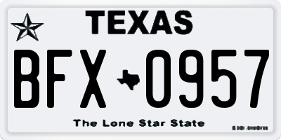 TX license plate BFX0957