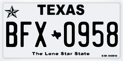 TX license plate BFX0958