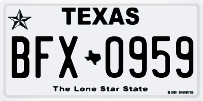 TX license plate BFX0959