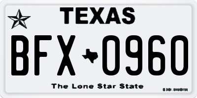 TX license plate BFX0960