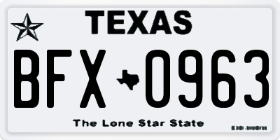 TX license plate BFX0963