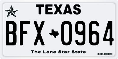 TX license plate BFX0964