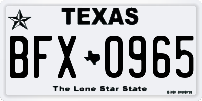 TX license plate BFX0965
