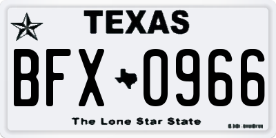 TX license plate BFX0966