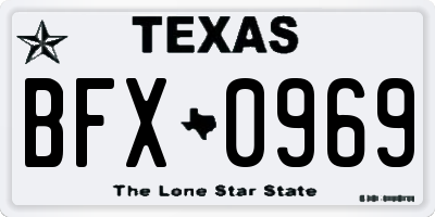 TX license plate BFX0969