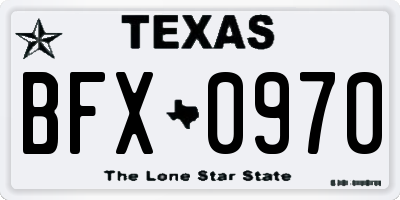 TX license plate BFX0970