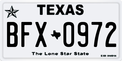 TX license plate BFX0972