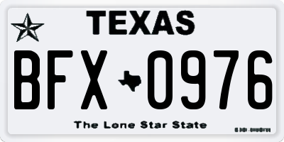 TX license plate BFX0976