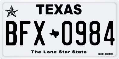 TX license plate BFX0984