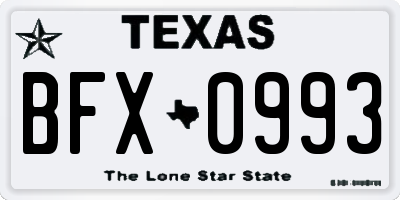 TX license plate BFX0993