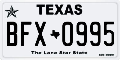 TX license plate BFX0995