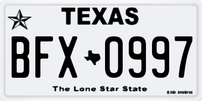 TX license plate BFX0997