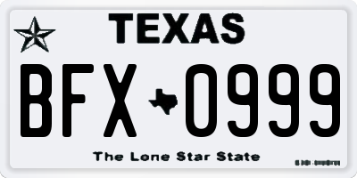 TX license plate BFX0999