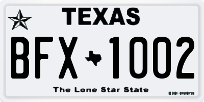 TX license plate BFX1002