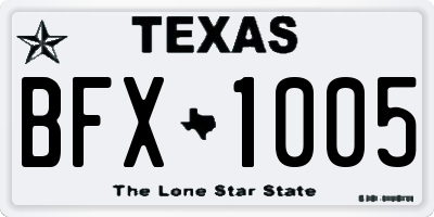 TX license plate BFX1005