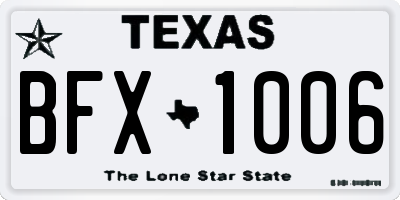 TX license plate BFX1006