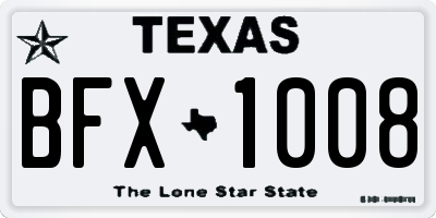 TX license plate BFX1008